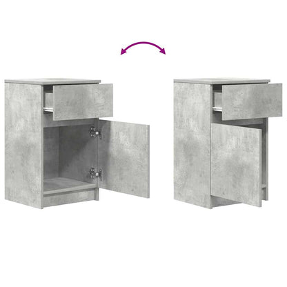 Mesas de cabeceira 2 pcs derivados de madeira cinzento cimento
