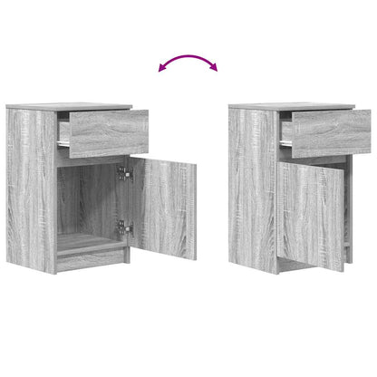 Mesa de cabeceira 2 pcs derivados de madeira cinzento sonoma
