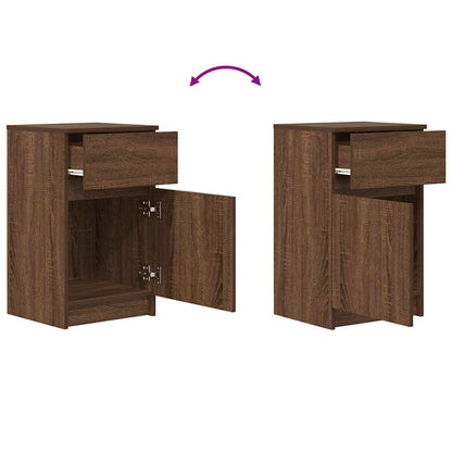 Mesa cabeceira 39x35x65 cm derivados madeira carvalho castanho