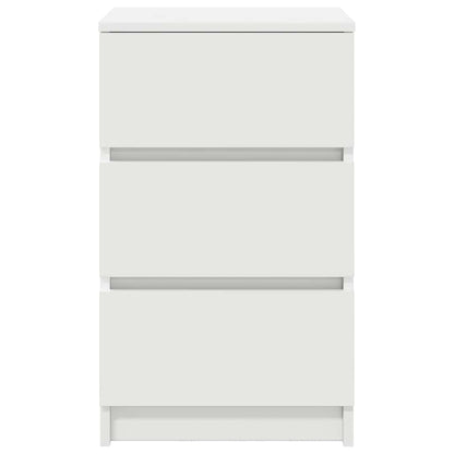Mesa de cabeceira com 3 gavetas 39x35x65 cm branco