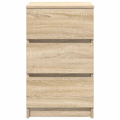 Mesa de cabeceira com 3 gavetas 39x35x65 cm carvalho sonoma
