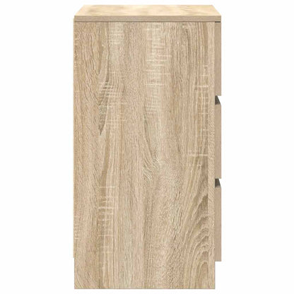 Mesa de cabeceira com 3 gavetas 39x35x65 cm carvalho sonoma