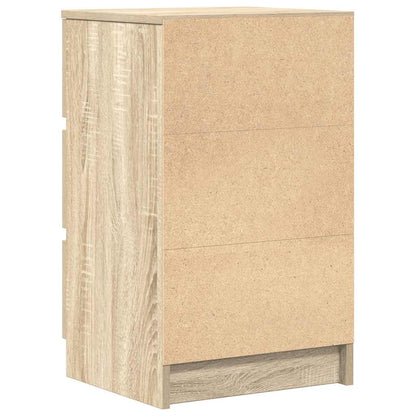 Mesa de cabeceira com 3 gavetas 39x35x65 cm carvalho sonoma