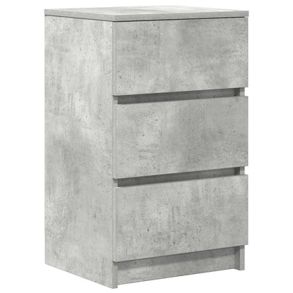 Mesas de cabeceira 3 gavetas 2 pcs 39x35x65cm cinzento cimento