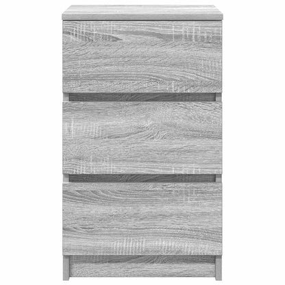 Mesa de cabeceira com 3 gavetas 39x35x65 cm sonoma cinzento