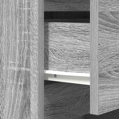 Mesa de cabeceira com 3 gavetas 39x35x65 cm sonoma cinzento