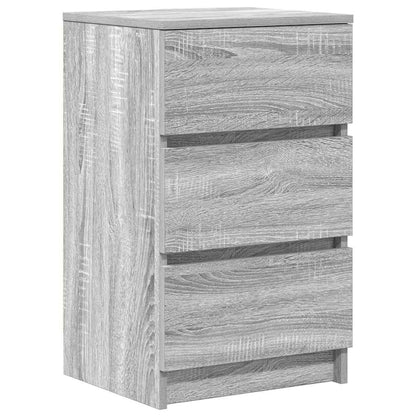 Mesas de cabeceira 3 gavetas 2 pcs 39x35x65cm sonoma cinzento