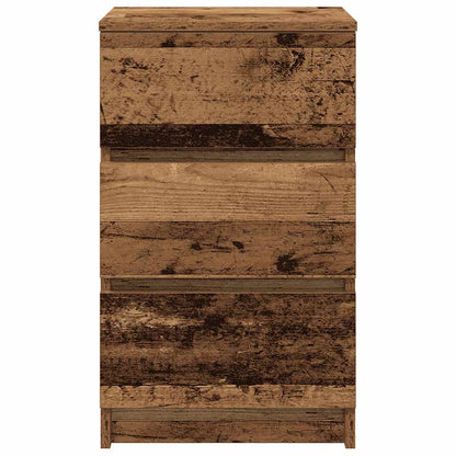 Mesa de cabeceira com 3 gavetas 39x35x65 cm madeira velha