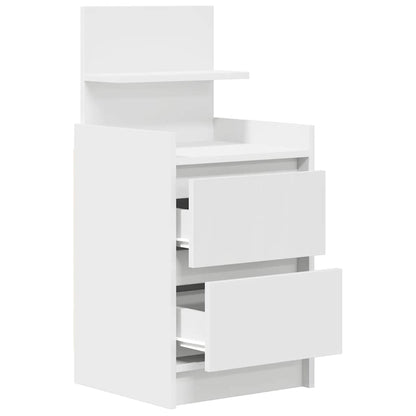 Mesas de cabeceira com 2 gavetas 2 pcs 38x34x80 cm branco
