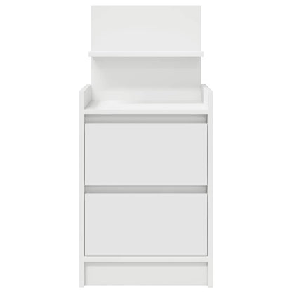 Mesas de cabeceira com 2 gavetas 2 pcs 38x34x80 cm branco