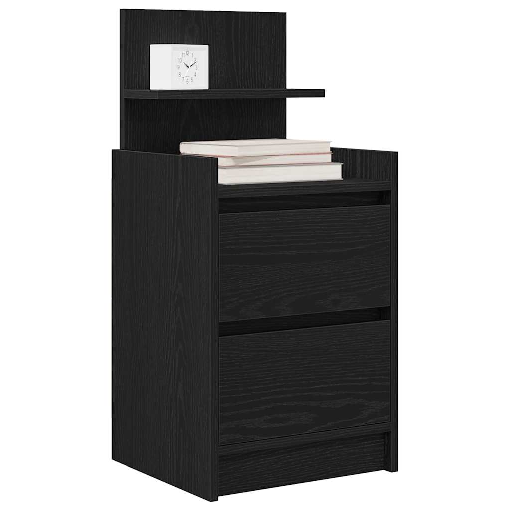 Mesa de cabeceira com 2 gavetas 38x34x80 cm preto