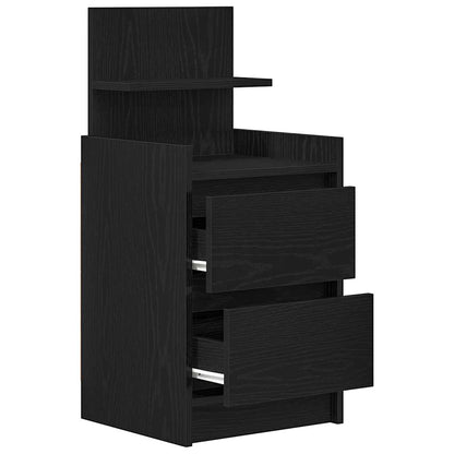 Mesa de cabeceira com 2 gavetas 38x34x80 cm preto