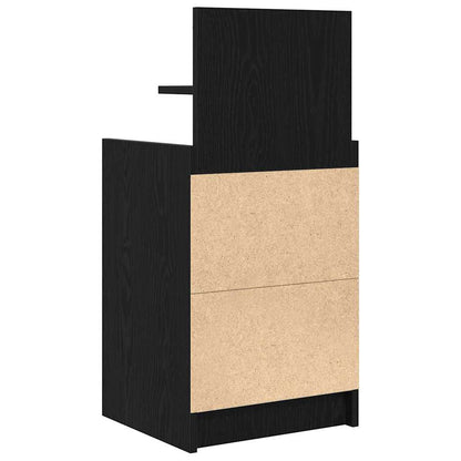 Mesa de cabeceira com 2 gavetas 38x34x80 cm preto