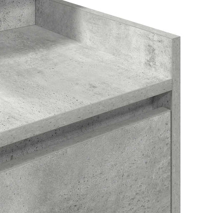 Mesa de cabeceira com 2 gavetas 38x34x80 cm cinzento cimento
