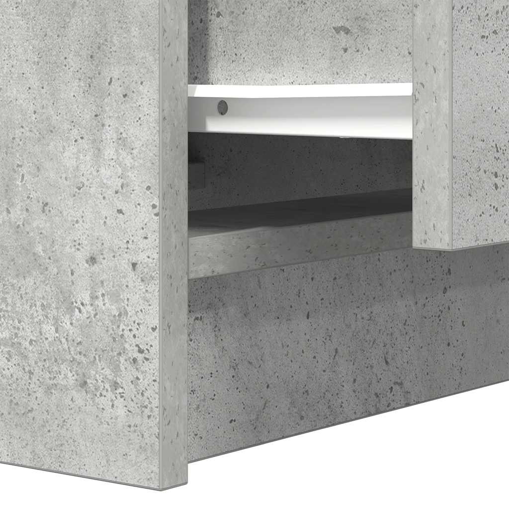 Mesa de cabeceira com 2 gavetas 38x34x80 cm cinzento cimento