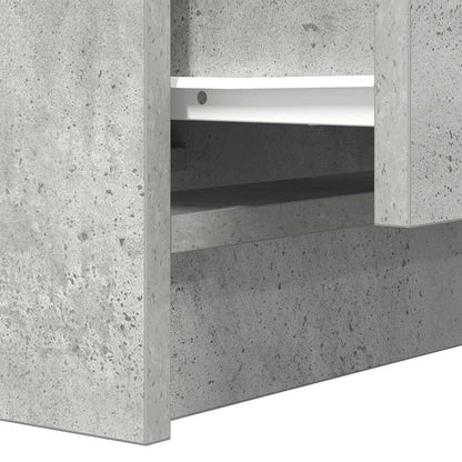 Mesa de cabeceira com 2 gavetas 38x34x80 cm cinzento cimento