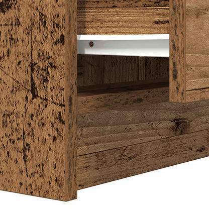 Mesas de cabeceira com 2 gavetas 2 pcs 38x34x80cm madeira velha