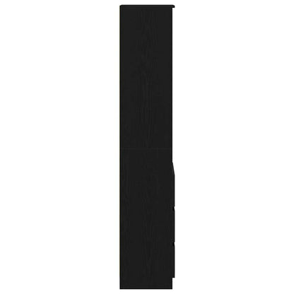 Aparador alto 37,5x35x180cm derivados de madeira carvalho preto