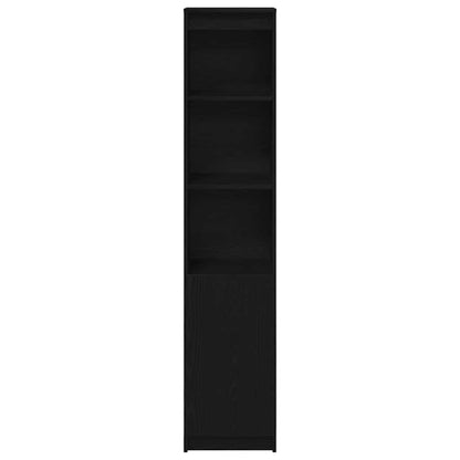 Aparador alto 37,5x35x180cm derivados de madeira carvalho preto