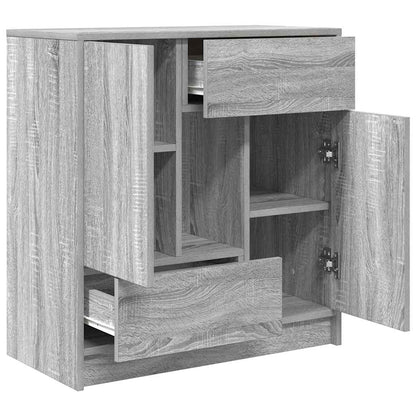 Aparador c/ gavetas e portas 70,5x34x74,5 cm sonoma cinzento
