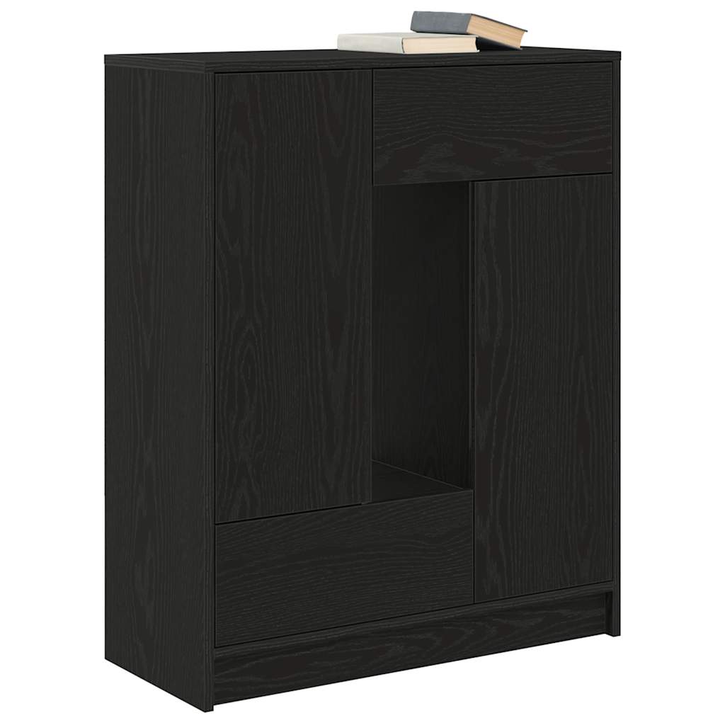 Aparador c/ gavetas e portas 73x31x90 cm carvalho preto