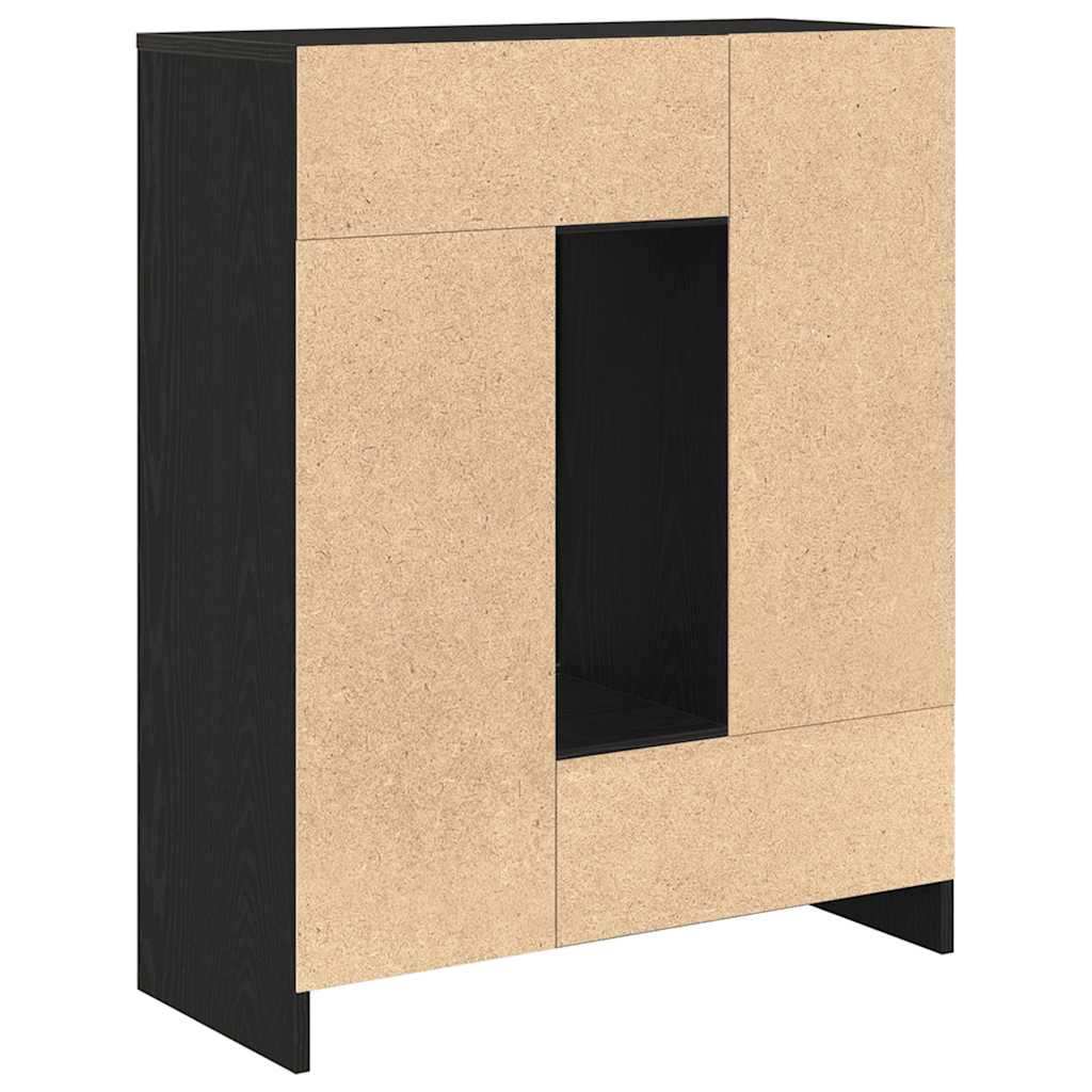 Aparador c/ gavetas e portas 73x31x90 cm carvalho preto