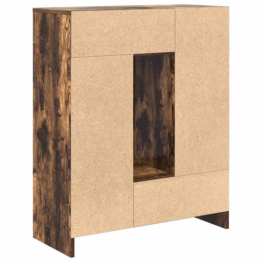 Aparador c/ gavetas e portas 73x31x90 cm carvalho fumado