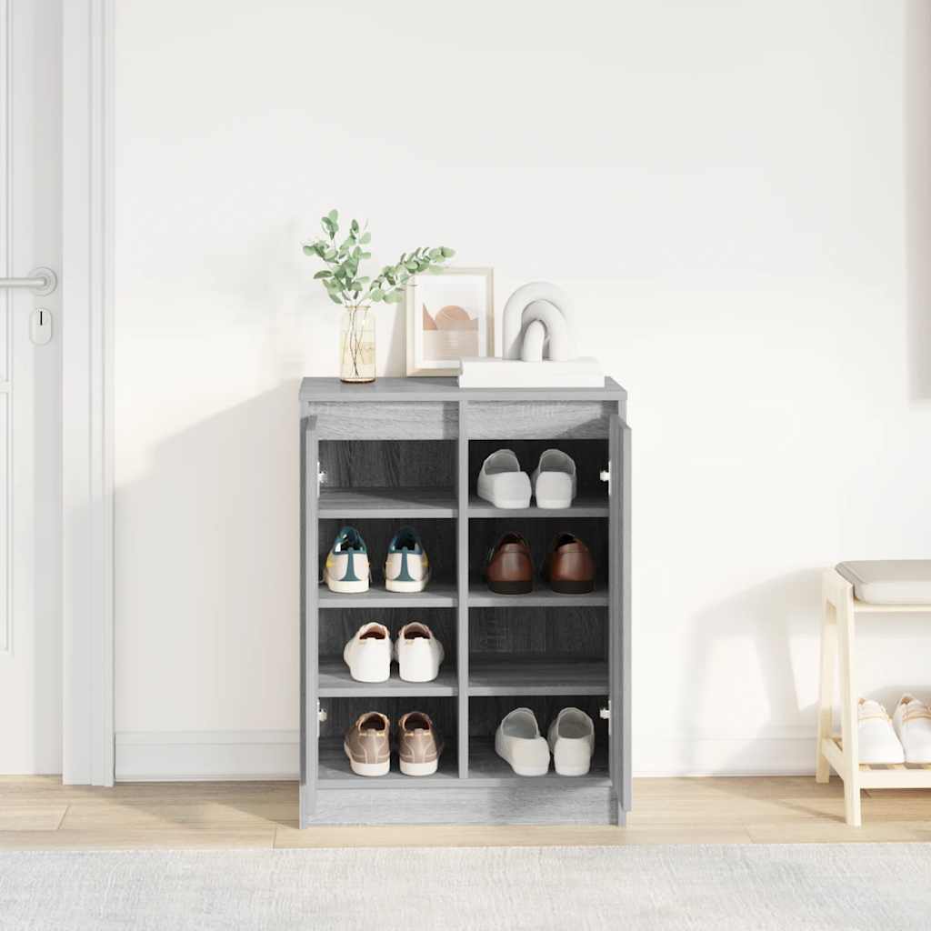 Sapateira 57x34x76 cm derivados de madeira sonoma cinza