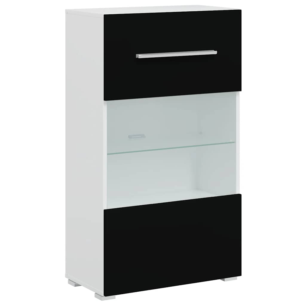 Móveis TV com  iluminação LED madeira trabalhada preto mate, 5pcs