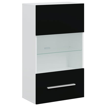 Móveis TV com  iluminação LED madeira trabalhada preto mate, 5pcs