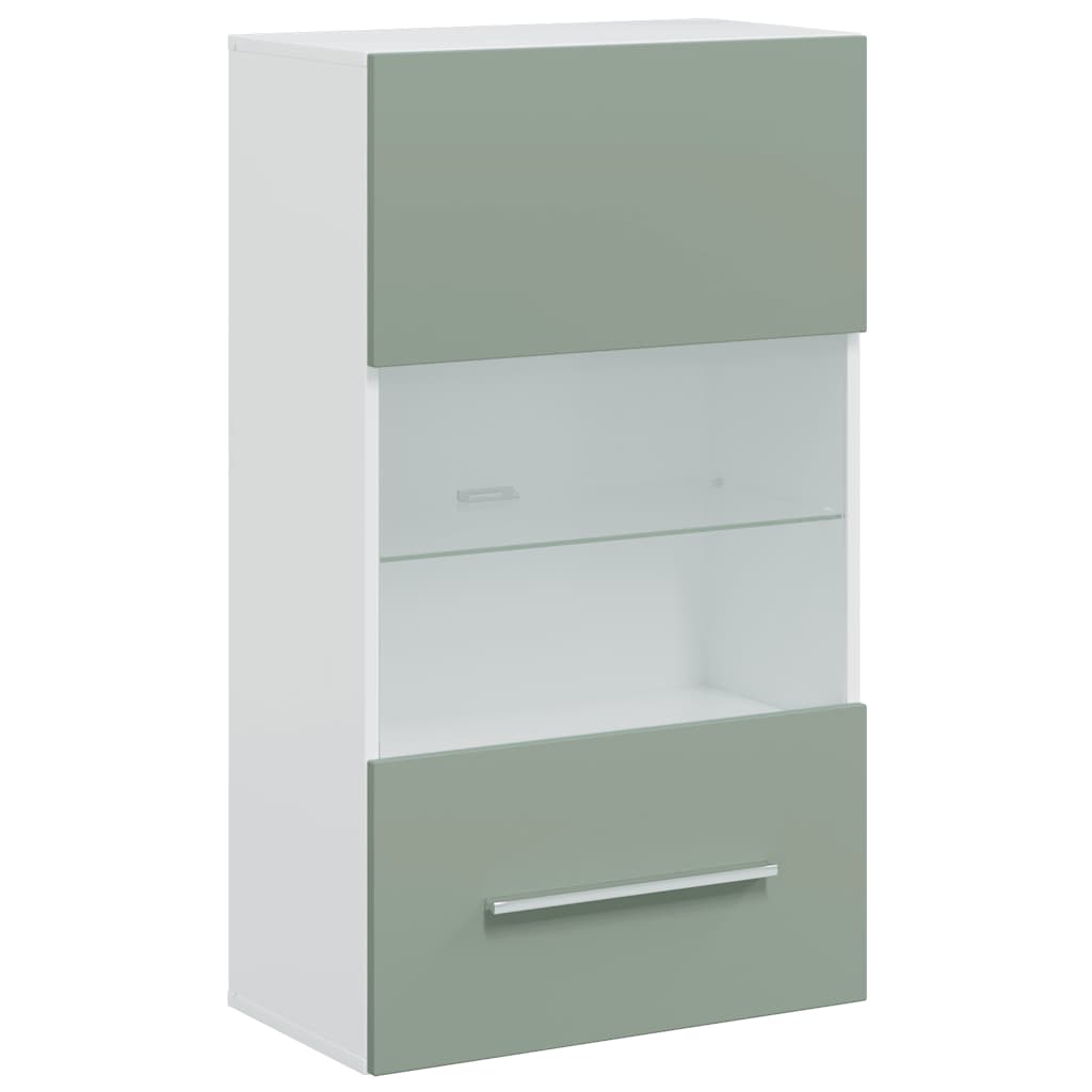 Móveis TV com iluminação LED madeira trabalhada verde oliva, 5pcs