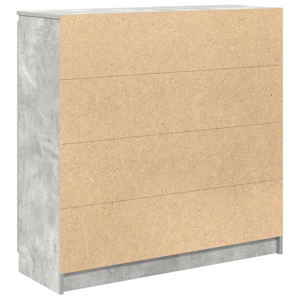 Aparador com gavetas derivados de madeira cinza cimento