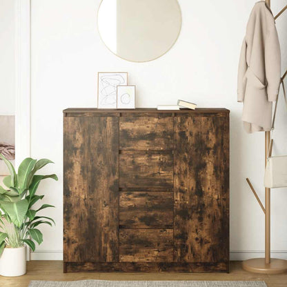 Aparador com gavetas derivados de madeira carvalho fumado