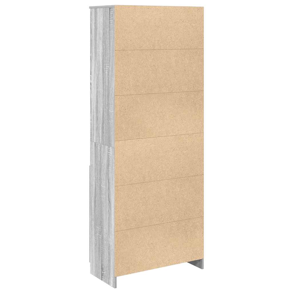 Armário alto 70x35x180 cm madeira processada sonoma cinza