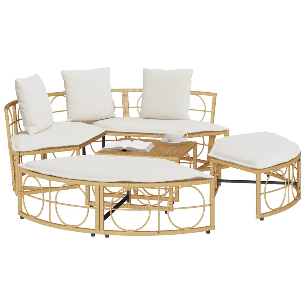 Cama lounge de exterior sem toldo vime PE