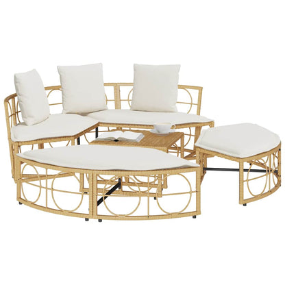 Cama lounge de exterior sem toldo vime PE