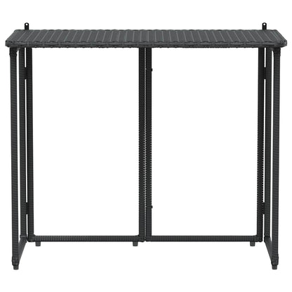 Mesa de jardim dobrável 90x51x75 cm vime PE preto