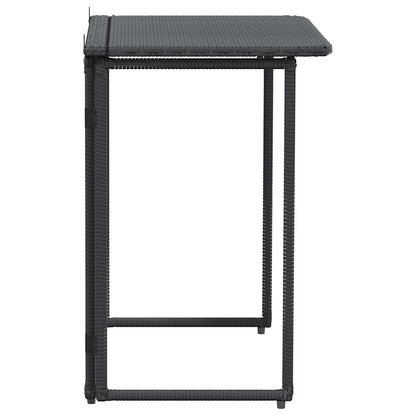Mesa de jardim dobrável 90x51x75 cm vime PE preto