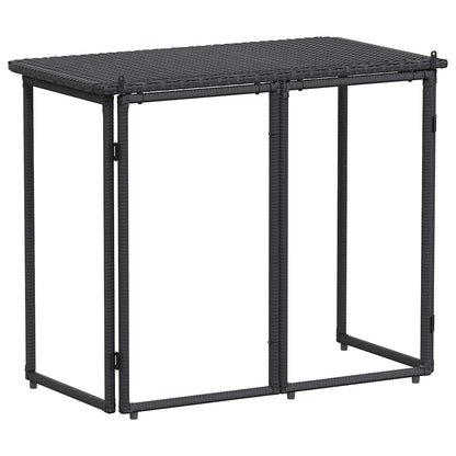 Mesa de jardim dobrável 90x51x75 cm vime PE preto