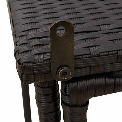 Mesa de jardim dobrável 90x51x75 cm vime PE preto