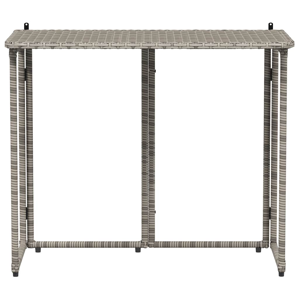 Mesa de jardim dobrável 90x51x75 cm vime PE cinzento