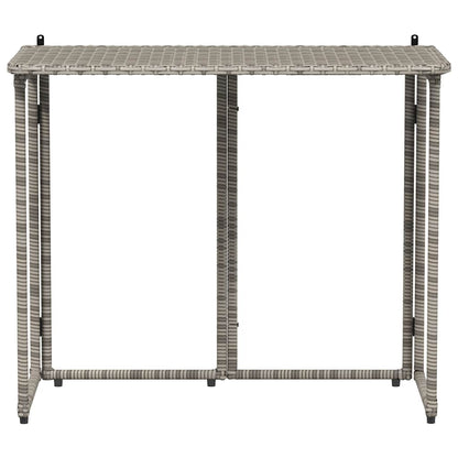Mesa de jardim dobrável 90x51x75 cm vime PE cinzento
