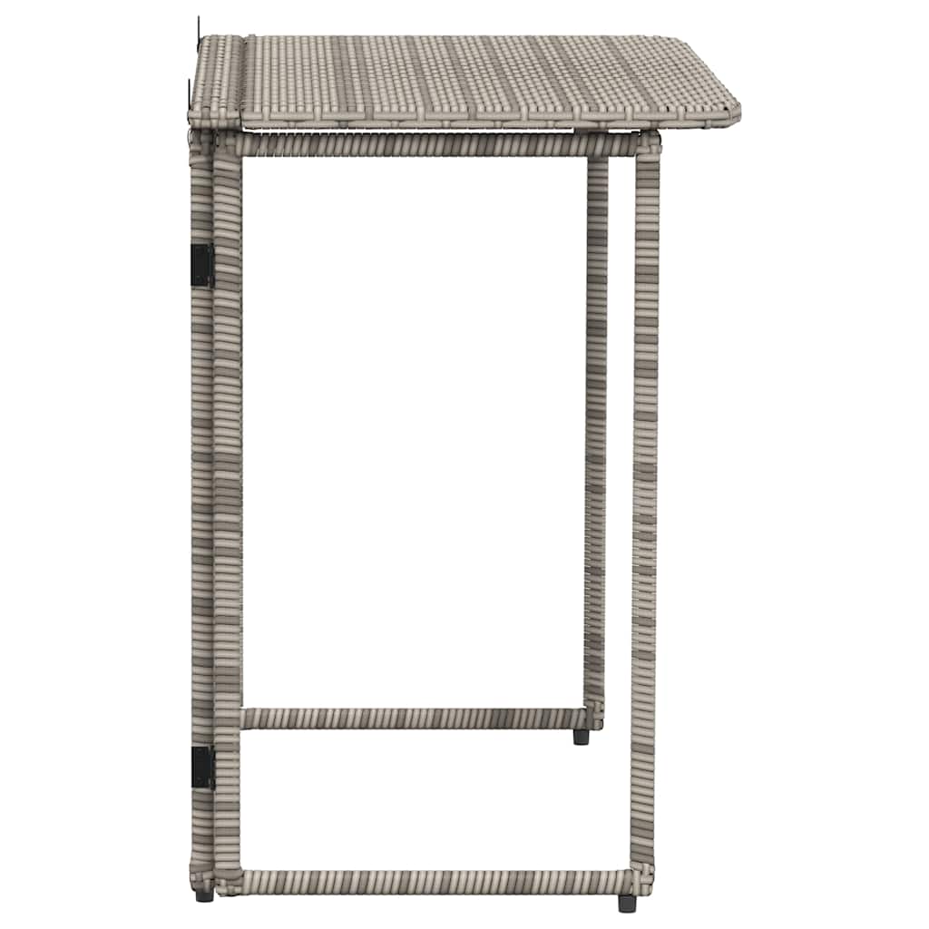 Mesa de jardim dobrável 90x51x75 cm vime PE cinzento