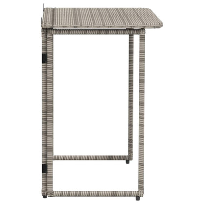Mesa de jardim dobrável 90x51x75 cm vime PE cinzento