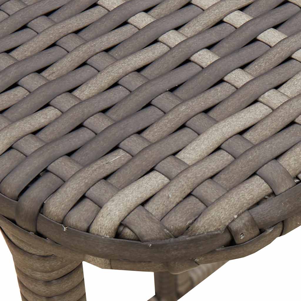 Mesa de jardim dobrável 90x51x75 cm vime PE cinzento