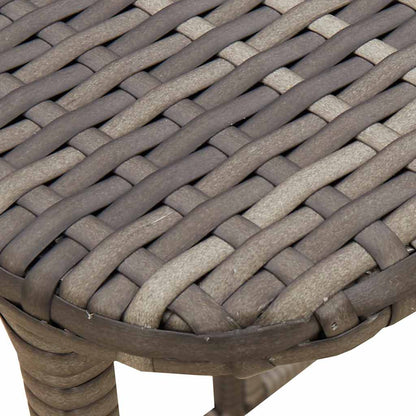 Mesa de jardim dobrável 90x51x75 cm vime PE cinzento