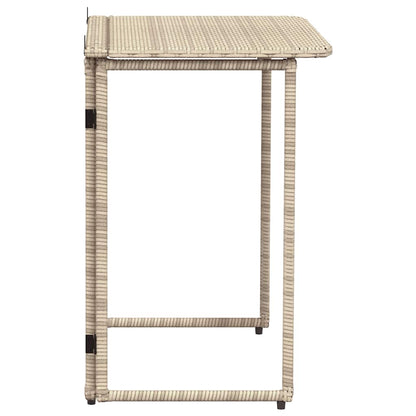 Mesa de jardim dobrável 90x51x75 cm vime PE bege