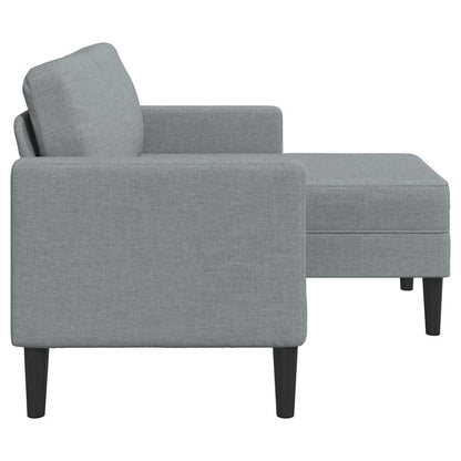 Sofá 2 lugares com Chaise em L 125 cm tecido cinzento-claro