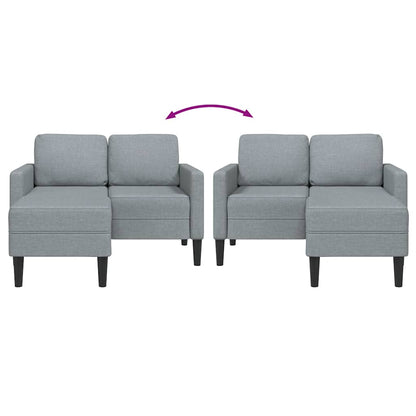 Sofá 2 lugares com Chaise em L 125 cm tecido cinzento-claro