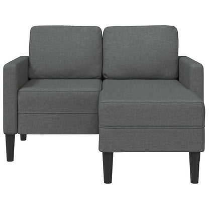 Sofá de 2 lugares com chaise longue em forma de L cinza escuro 125 cm tecido